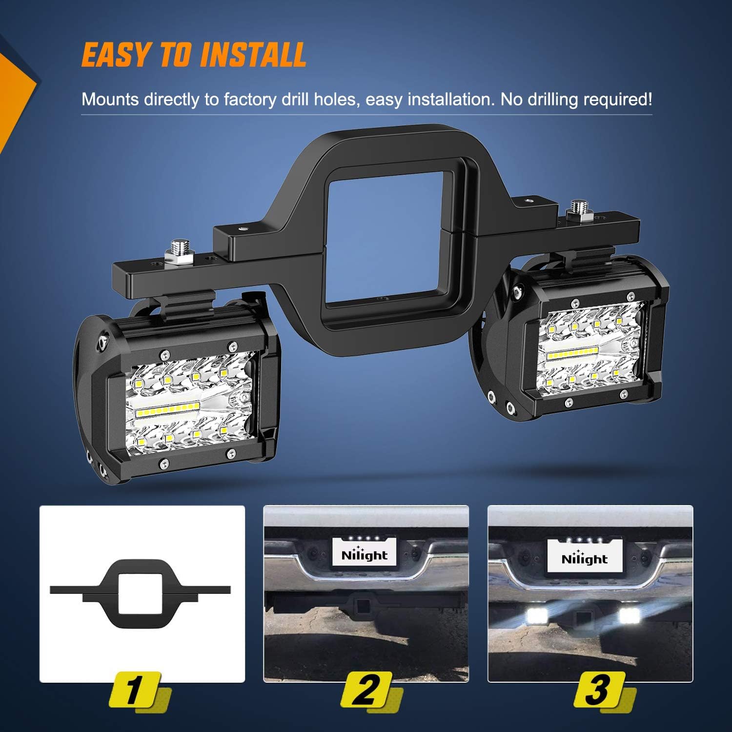 Dailyardtool® 4 Inch LED Pods with Tow Hitch Mounting Brackets