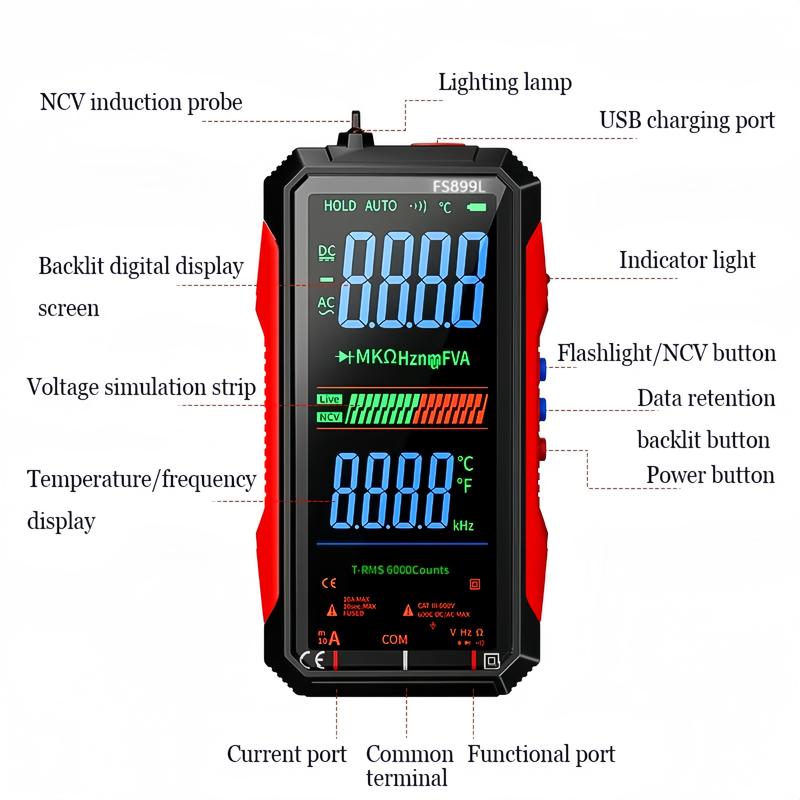 Dailyardtool®Fully Automatic - 6000 Count Digital Voltmeter