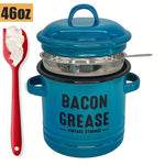 Dailyardtool® 42 oz bacon grease container with strainer and food-grade silicone spatula