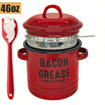 Dailyardtool® 42 oz bacon grease container with strainer and food-grade silicone spatula