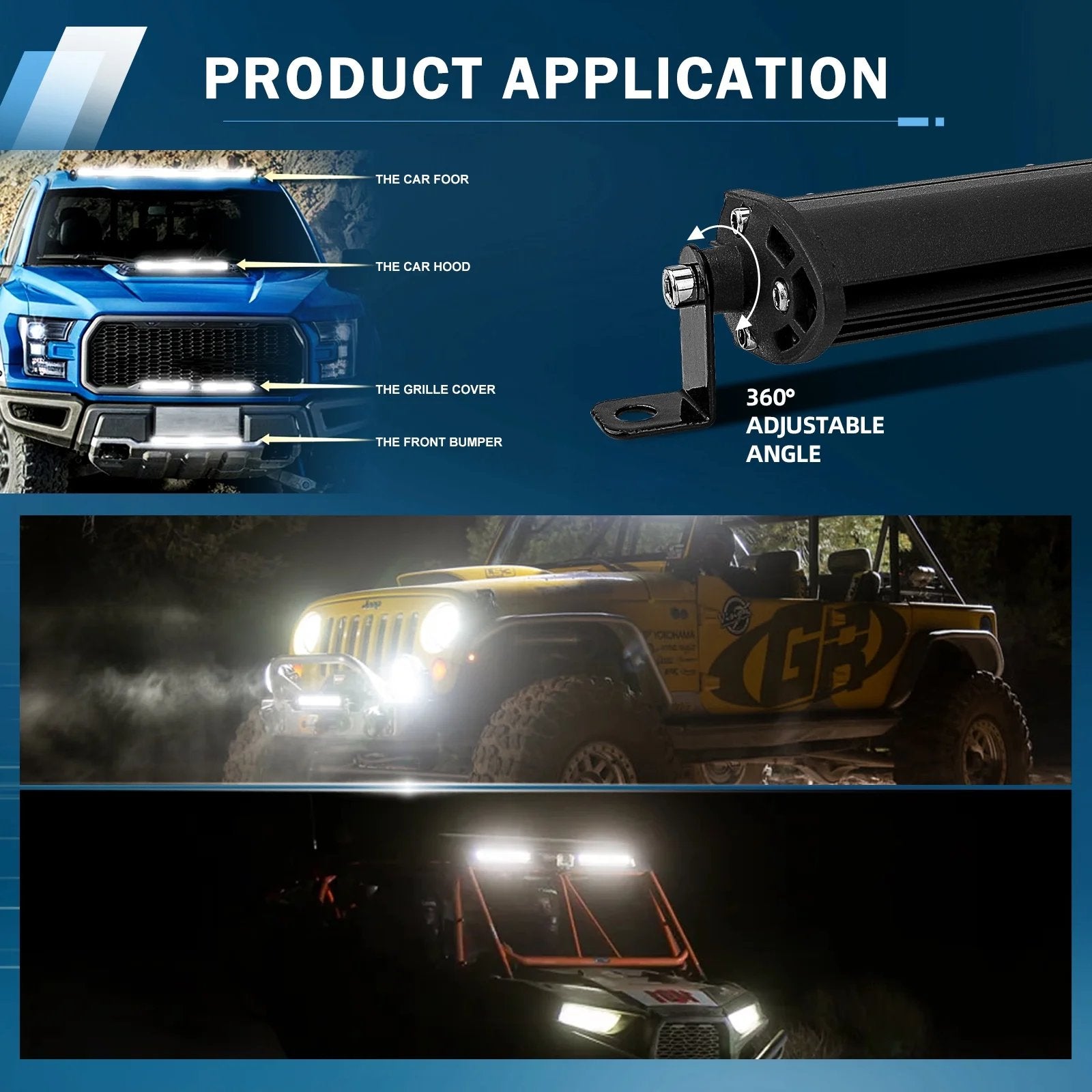 Dailyardtool® Single Row Ultra-Slim Spot Flood LED Light Bar