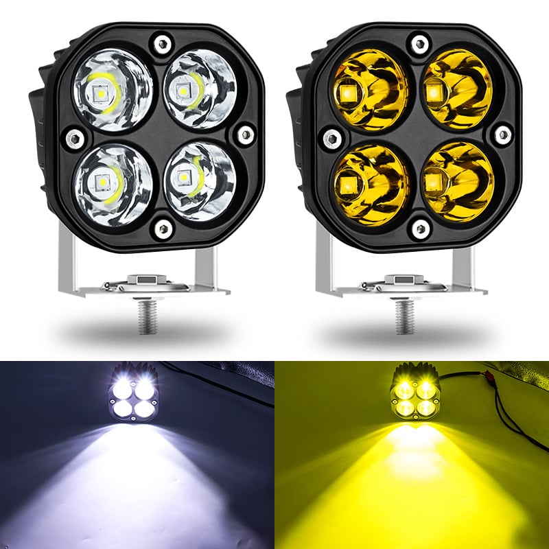 Dailyardtool®Amber LED Light Bar – Adjustable Curved/Straight Linkable Off-Road Lights (IP67 Waterproof, Spot/Flood Beam for 12V/24V Vehicles)