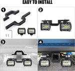 Dailyardtool® 2pcs 4 Inch LED Pods with Tow Hitch Mounting Brackets