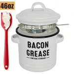 Dailyardtool® 42 oz bacon grease container with strainer and food-grade silicone spatula