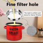 Dailyardtool® 42 oz bacon grease container with strainer and food-grade silicone spatula