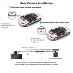 Dailyardtool® HD 1080P Dashcam with Three Lenses, Loop Recording and 3.5-inch IPS Screen