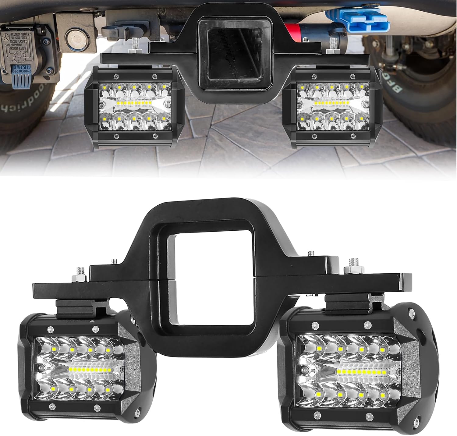 Dailyardtool® 4 Inch LED Pods with Tow Hitch Mounting Brackets