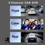 Dailyardtool®2.0-Inch IPS Screen HD 1080P 3 Lens Dashcam With Night Vision&Wifi Link