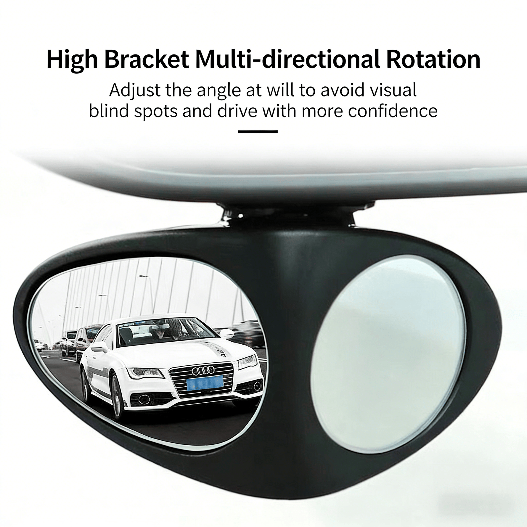 Dailyardtool® HD Car Blind Spot Elimination Mirror - 360° Rotatable, Rain/Fog Resistant