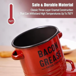 Dailyardtool® 42 oz bacon grease container with strainer and food-grade silicone spatula