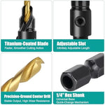 Dailyardtool®  5PCS Countersink Drill Bit Set – Precision Drilling for Perfect Screw Holes