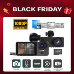 Dailyardtool® HD 1080P Dashcam with Three Lenses, Loop Recording and 3.5-inch IPS Screen