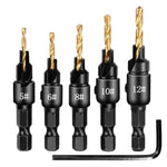 Dailyardtool®  5PCS Countersink Drill Bit Set – Precision Drilling for Perfect Screw Holes