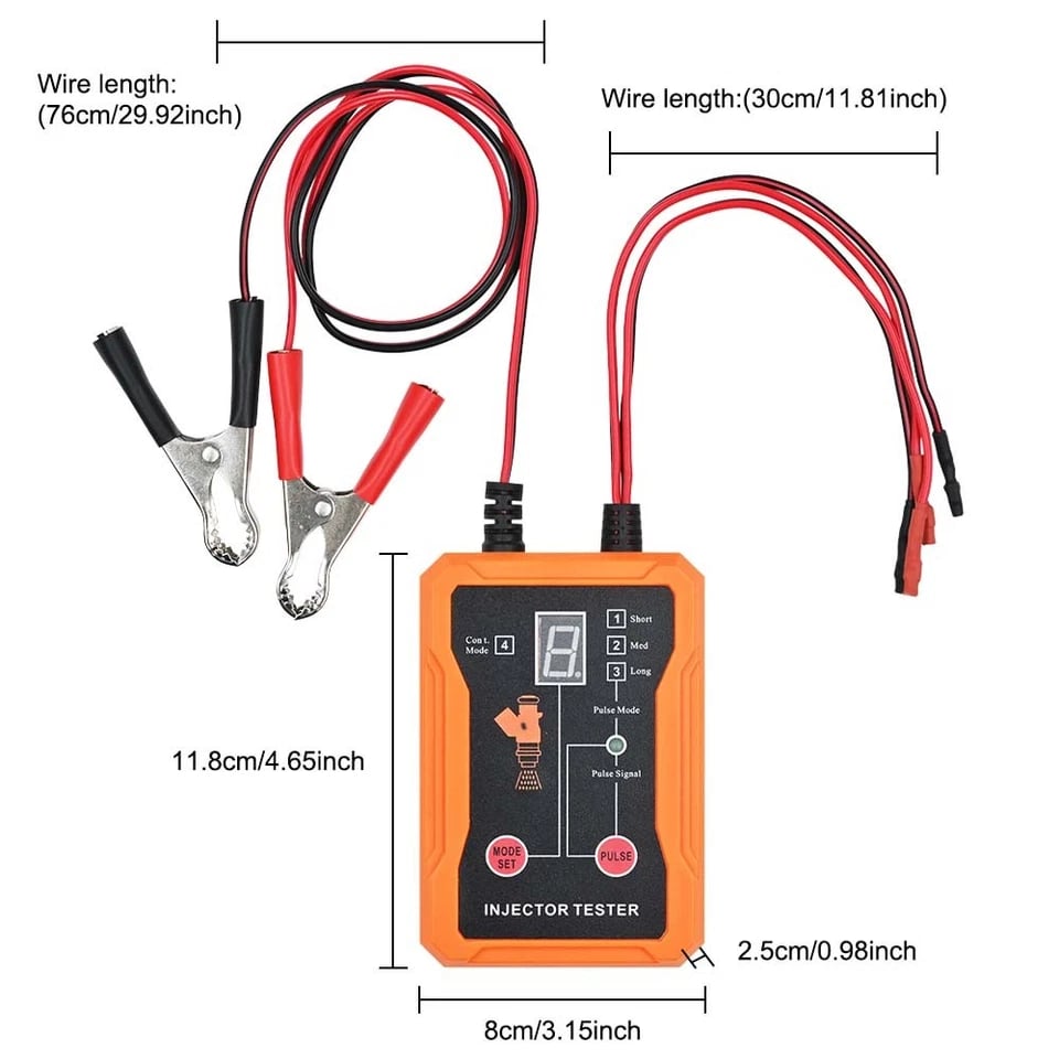 Dailyardtool®Universal Fuel Injector Tester 12V/5V 8 Modes 8 Adapters