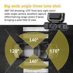 Dailyardtool® 360° Car DVR WiFi 4Channels Dash Cam Video Recorder