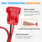 Dailyardtool® Car Starter Jumper Cables With Adapter For Dewalt 20v