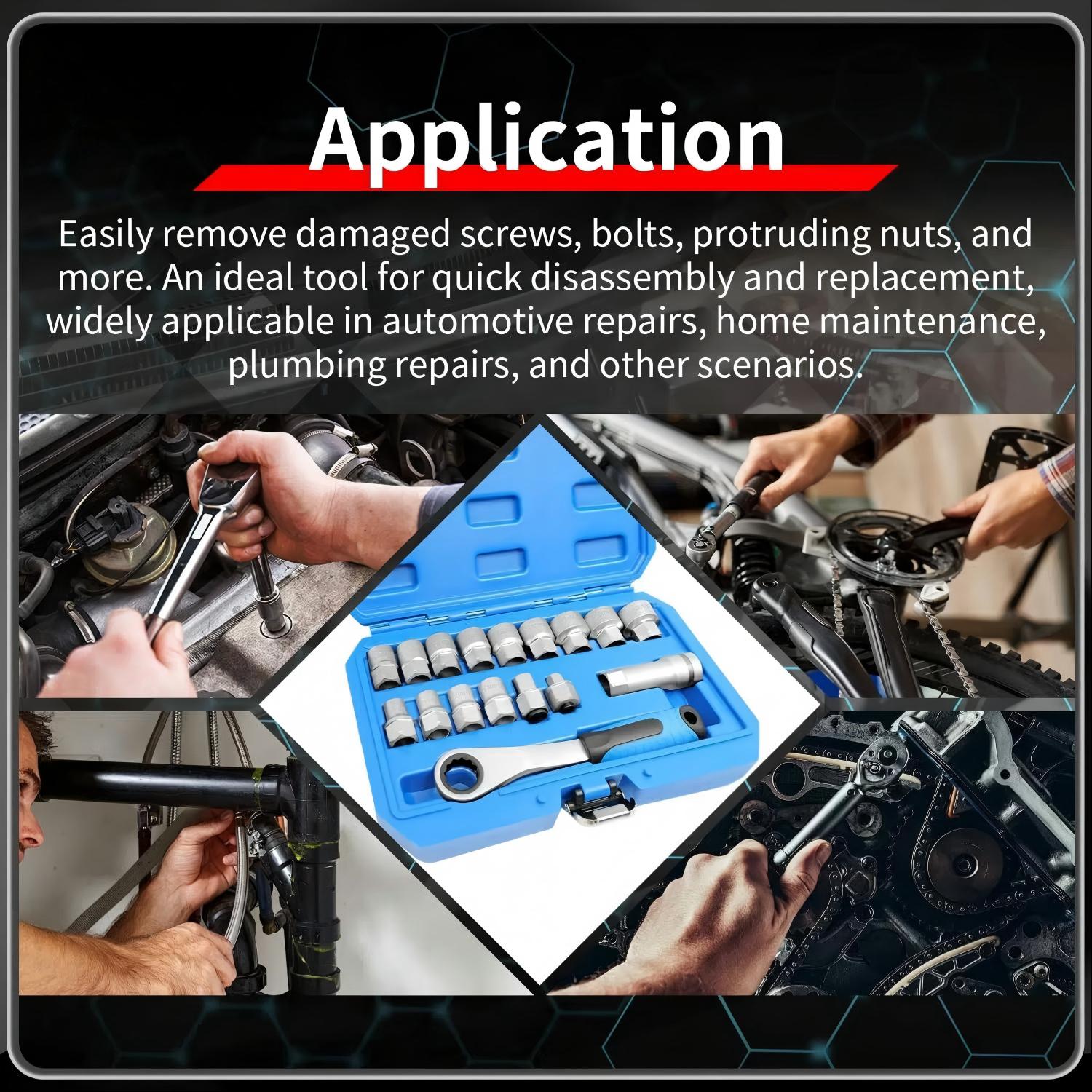Dailyardtool®17PCS Pass Through Socket Set
