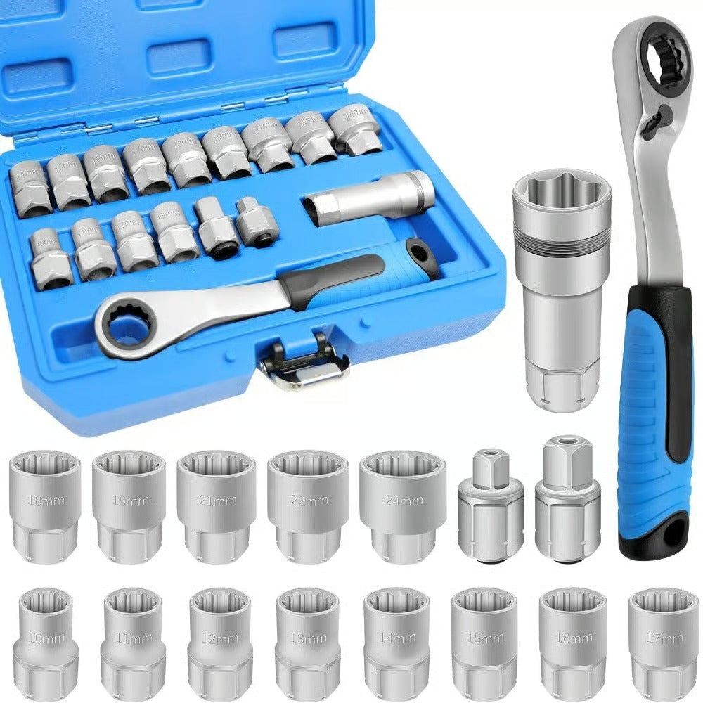 Dailyardtool®17PCS Pass Through Socket Set